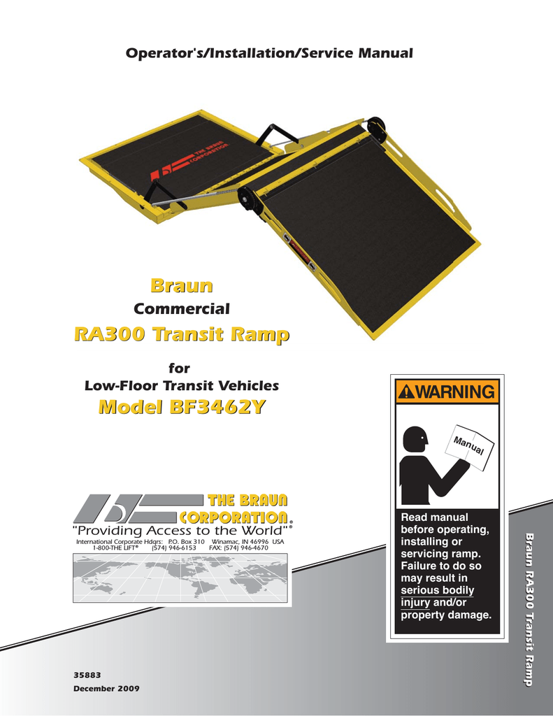 braun wheelchair lift installation manual